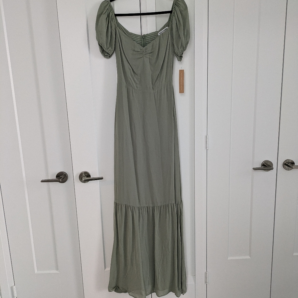 Reformation Sage Green Maxi Dress